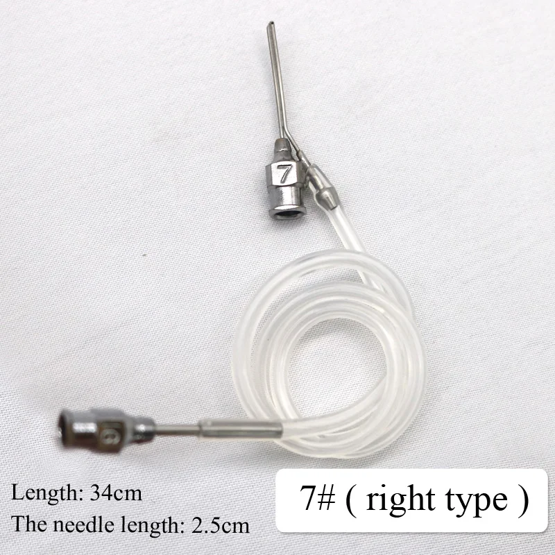 Офтальмологический всасывающий насос № 6, № 7, № 8, № 9 двойной трубчатый всасывающий насос игла для инъекций глаз пластической хирургии влево-вправо - Цвет: 7 (right type)