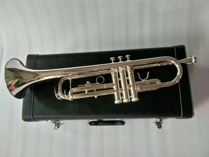 New Stradivarius Silver Trumpet Music Instrument Bb flat trumpet preferred New trumpet super professional performance p