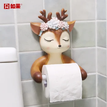

Deer toilet roll paper shelf toilet paper box paper towel box toilet paper frame creative hanging type no punch gold toilet CL91