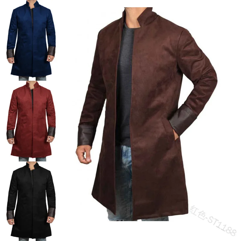 WANNISHA Unisex Medieval Gothic Jacket Steampunk Long Stand Collar Coat Halloween Costume 