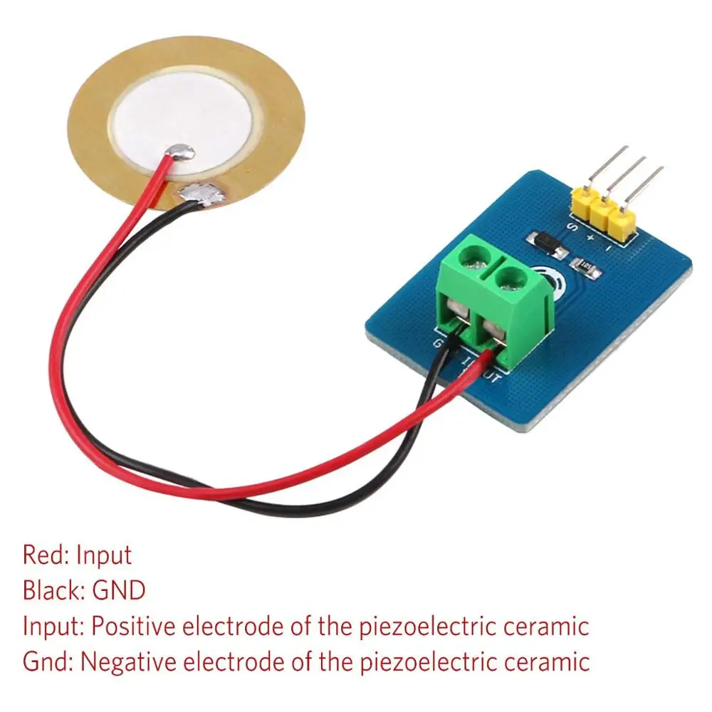 DIY KIT 3,3 V/5 V Керамический пьезо Вибрационный модуль датчика аналоговый контроллер компоненты электрооборудования датчик для Arduino UNO R3