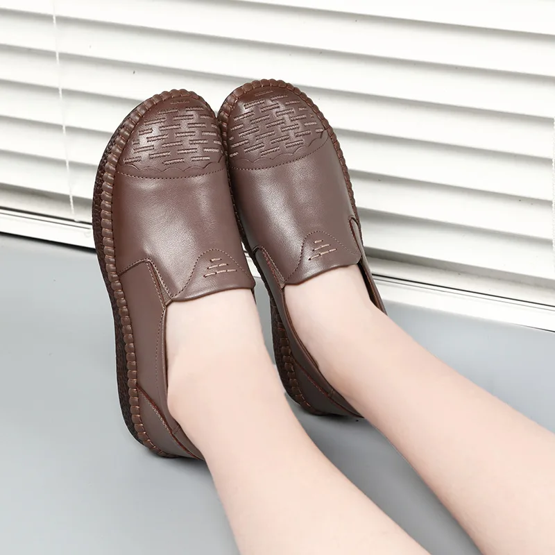 PEIPAH/Демисезонная женская обувь ручной работы из натуральной кожи на плоской подошве; лоферы в стиле ретро; женские слипоны на плоской подошве; Повседневная Женская нескользящая обувь