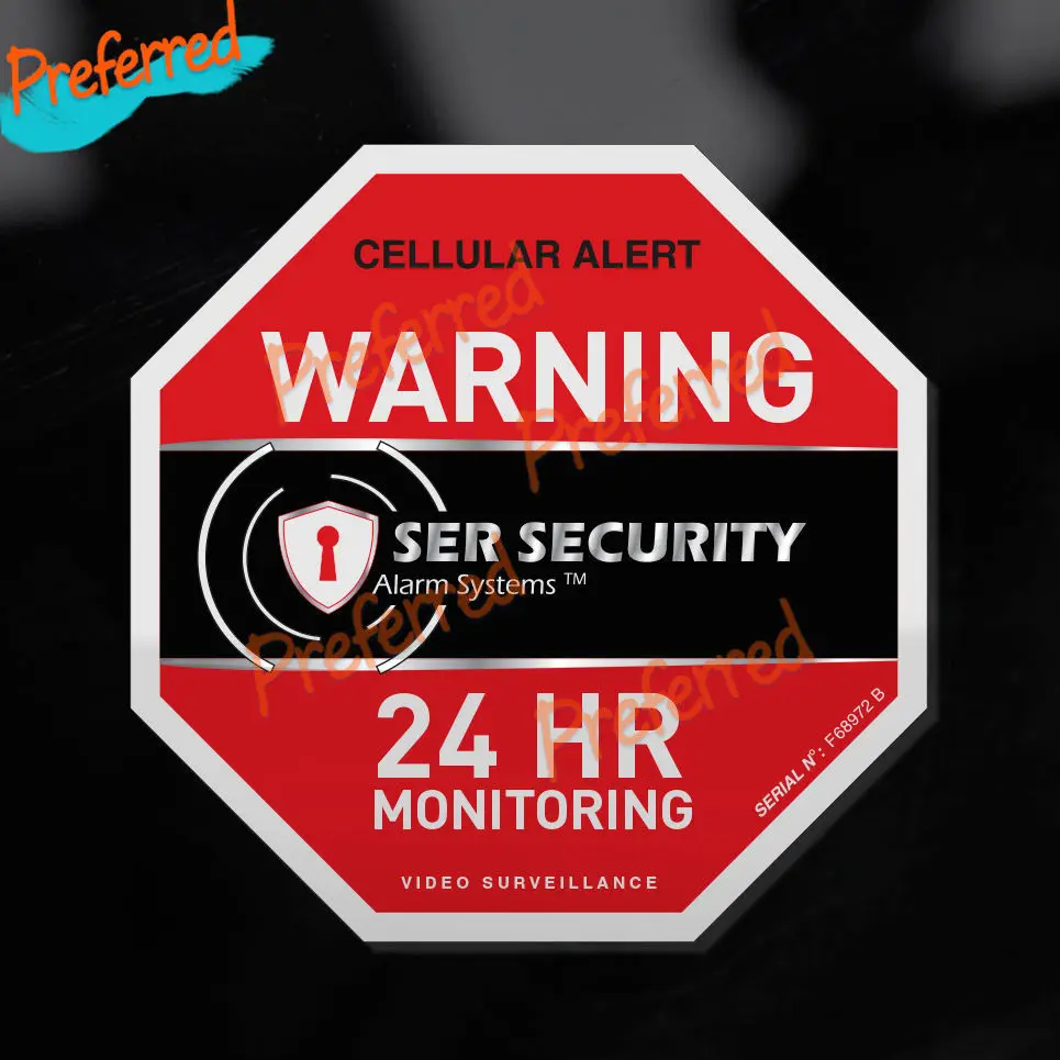 SURVEILLANCE WINDOW DOOR STICKER House Alarm Security Monitoring Warning Waterproof PVC Die Cutting KK Vinyl Car Sticker Decal | Автомобили