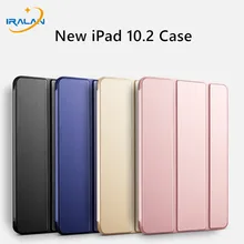 Для нового iPad 10,2 дюймов 7th Gen чехол тонкий умный трехслойный из искусственной кожи Легкий Чехол-подставка для iPad 10,2 Чехол+ пленка+ стилус