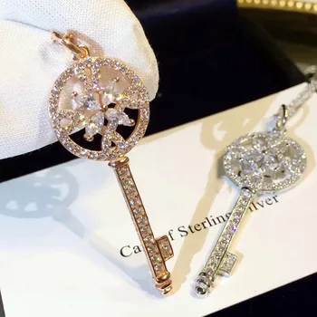 

TSHOU07 fashion Chinese knot necklaces for women TI 925 sterling silver pendant necklace