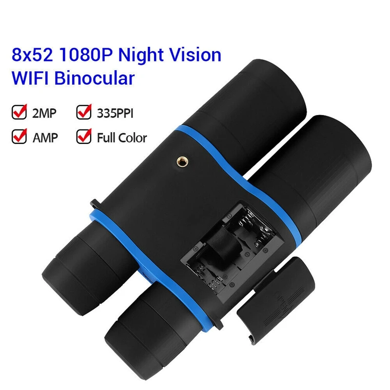 Hot 3C-8X52 1080P 2MP Full Color Wifi Binocular Telescope Day& IR Night Vision 335PPI Hunting Cam