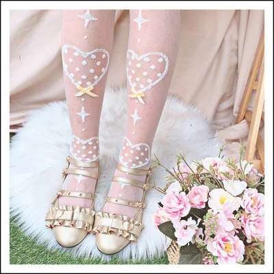 Лолита носки женские конусные стеклянные тонкие ноги носки летом выше колена получить Лолита японские носки - Цвет: 1