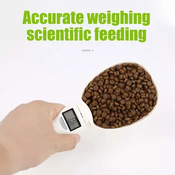 

1pcs Pet Food Water Measuring Spoon Weighing Scale Cup Feeding Bowls Portable With Led Display Food Container Pet Products