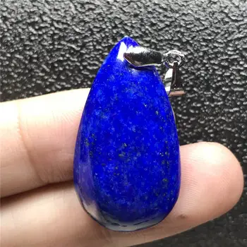 

Natural Royal Blue Lapis Pendant For Woman Men Crystal 31x17x6mm Beads Water Drop Stone Silver Necklace Pendant Jewelry AAAAA
