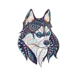 Novo colorido lobo rei quebra cabeça de madeira 3d diy a3 a4 a5 pop bloco alienígena animal jogo de quebra cabeça 100 200 300 grama para criança presente caixa