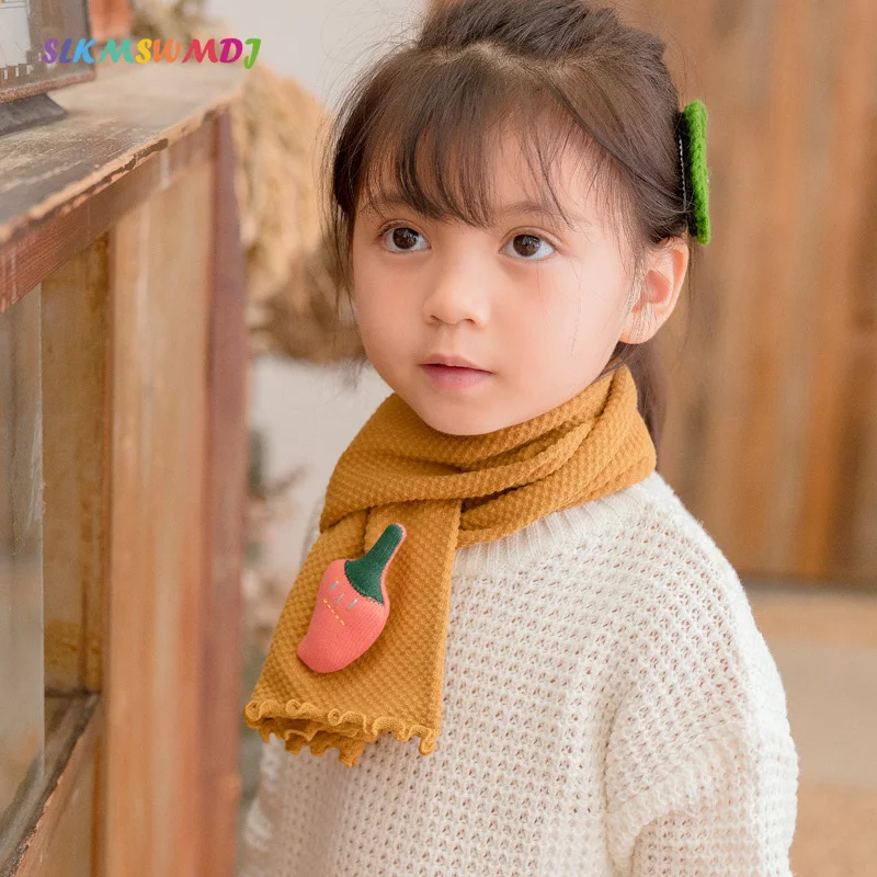 

SLKMSWMDJ Autumn Winter New Children's Cotton Knit Scarf Cute Decoration Handmade Doll Accessories Boy girl Baby Collar One Size