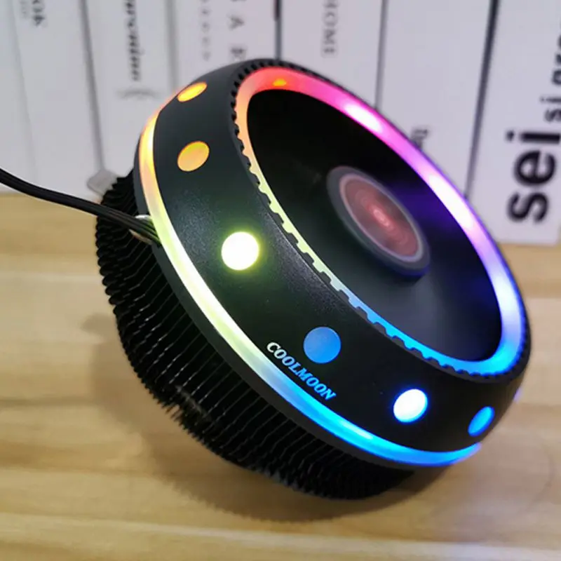 2019Newest UFO Fantasy Color CPU Cooler Desktop Host Mute Universal RGB Color Computer Cooling CPU Fan