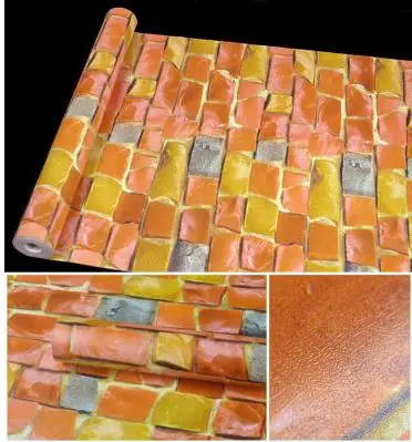 brick pattern waterproof self-adhesive wallpaper self-adhesive wallpaper  imitation brick stickers 3 meter  long color 29