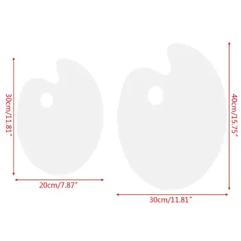 

2020 New Deluxe Plastic Clear Oval Palette Acrylic Easy Clean Transparent Artist Paint Mixing Watercolor Gouache Paint Palette