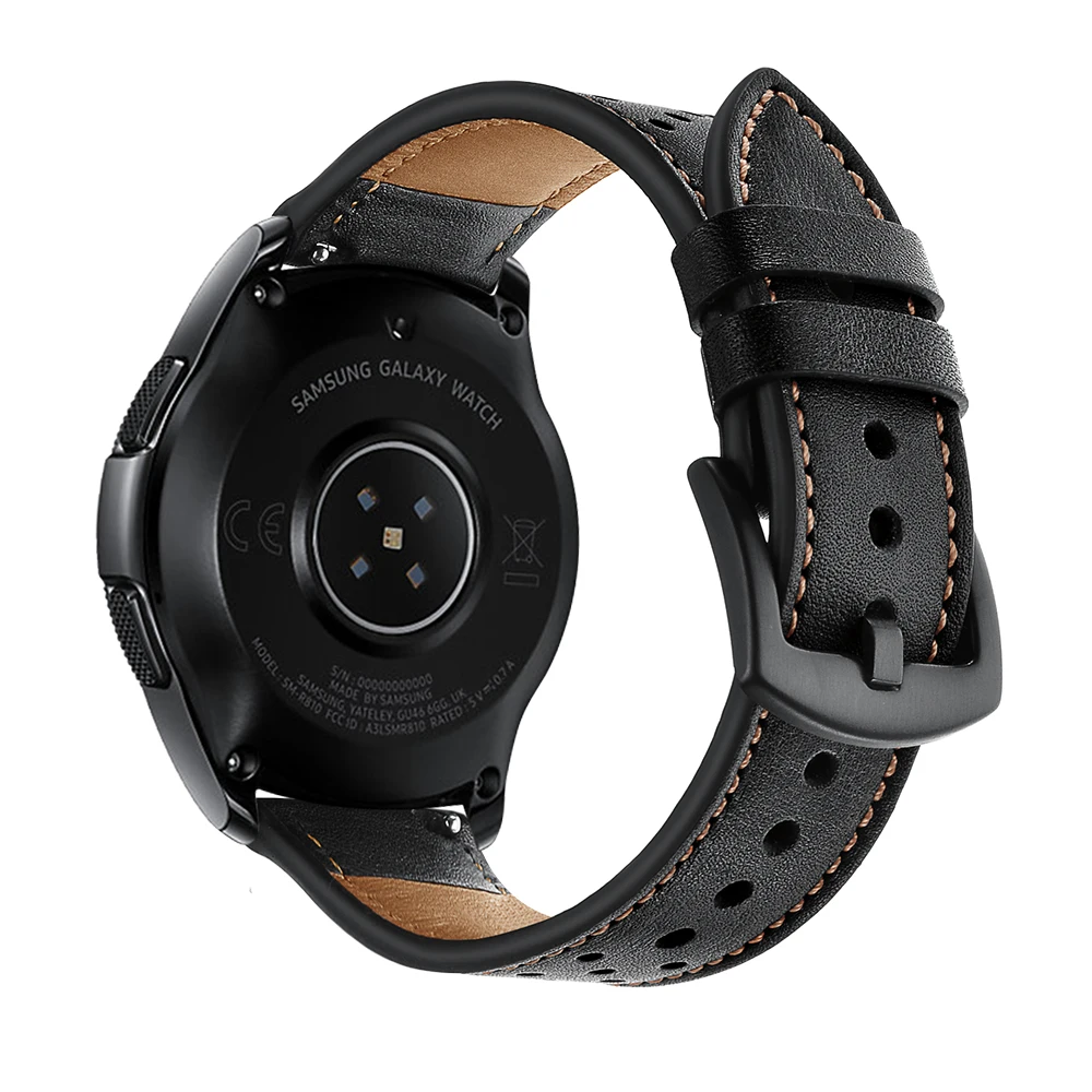 Подходит для samsung galaxy watch smartwatch ремешок спортивные часы голова кожа коровья кожа Ретро crazy horse отверстие ремешок 20 мм 22 мм