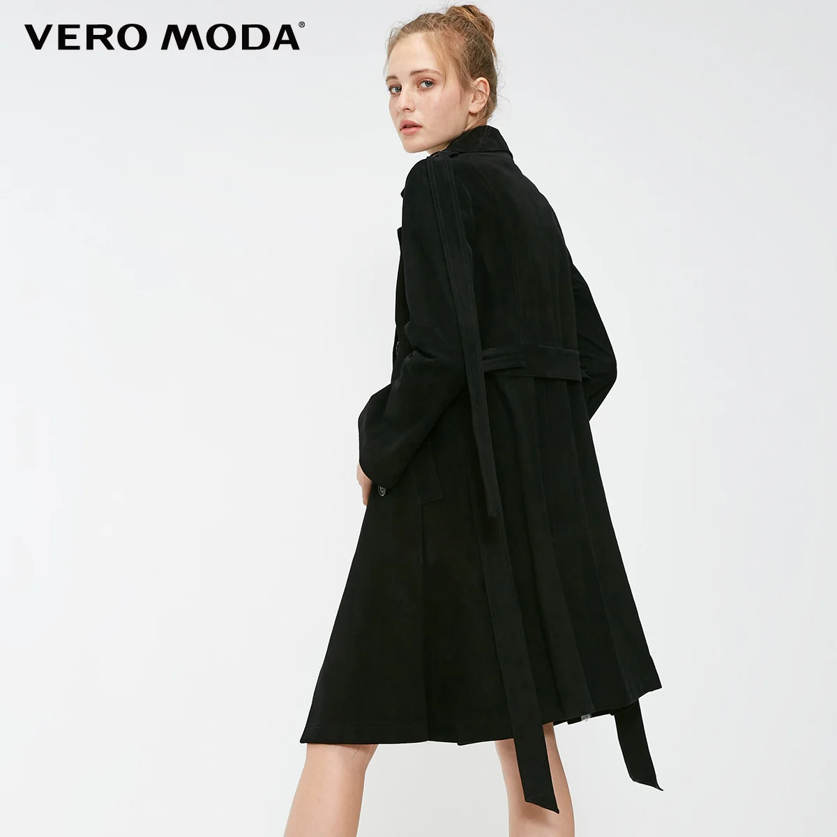 Vero Moda Новая женская кожаная куртка на пуговицах, на шнуровке, из овчины, с лацканами | 318310545