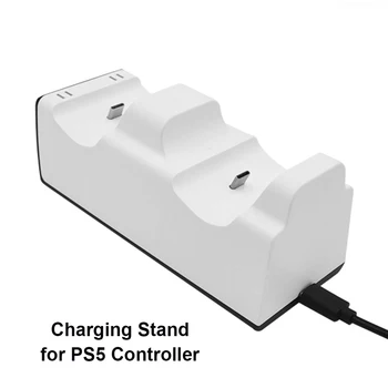 

Charger Lightweight Games Playing Elements DualSense Dual USB C Charging Cradle w/ Indicator for PS5 Controller