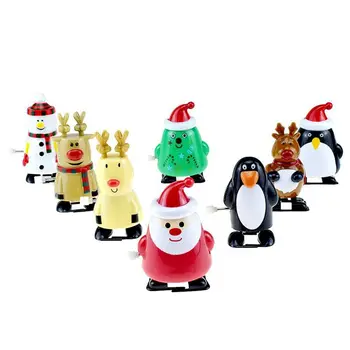 

8pc Santa Claus Elk Penguin Snowman Clockwork Toy Upper Chain Christmas Gift Y5GB
