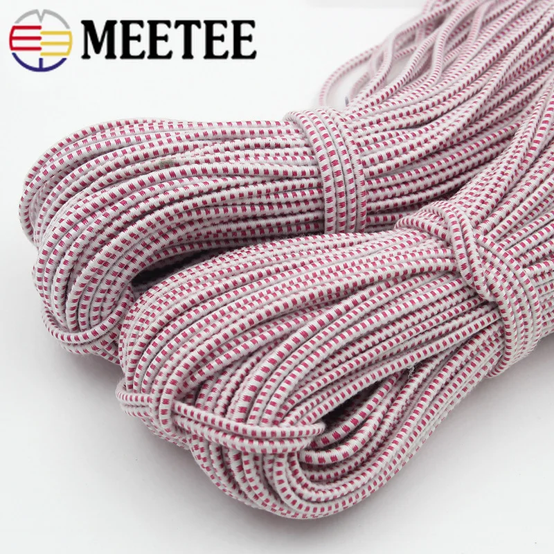 Meetee 8 м/15 м 3 мм Высококачественная круглая эластичная повязка канатная Резиновая лента линии на брюки Одежда Аксессуары для шитья Ремесло AP466