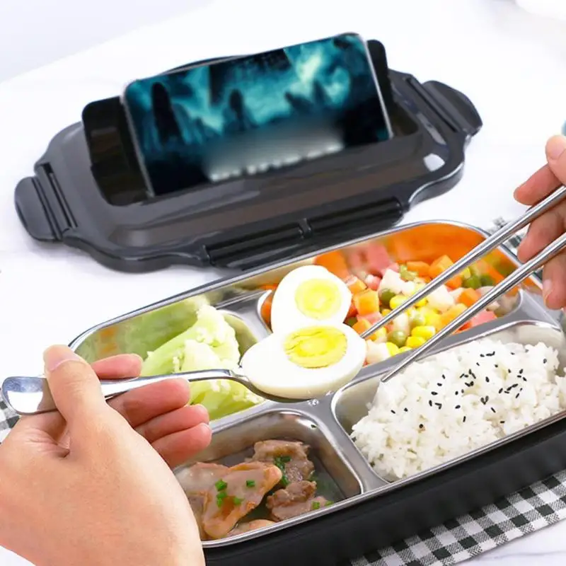304 нержавеющая сталь Ланч-бокс японский стиль Отсек Bento box для ...