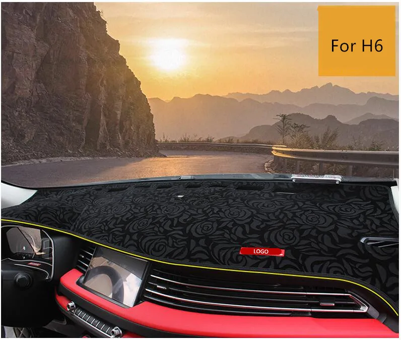Полиэстер розовый бархат солнцезащитный коврик для Great Wall Haval H6 F7x CAB243