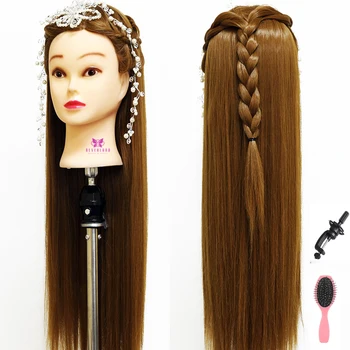 

Hairdressing Training Head 30" Female Dummy Head Long Hair Model + Free Clamp + Comb Mannequin Head Manikin Doll Training Head