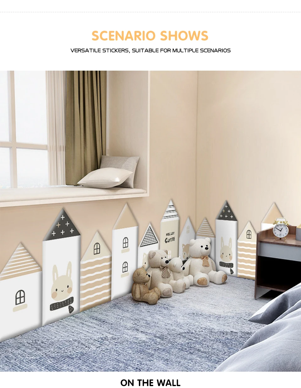 3D Houses Self Adhesive Anti-collision Soft Wall Stickers For Kids Room babiesdecor.myshopify.com