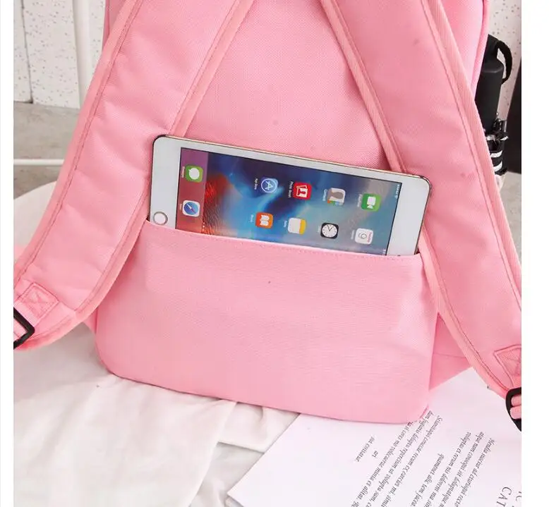 4 шт./компл. лента цепь с буквенным Mochila рюкзак туристические рюкзаки для отдыха школьные рюкзаки для девочек-подростков, школьный рюкзак