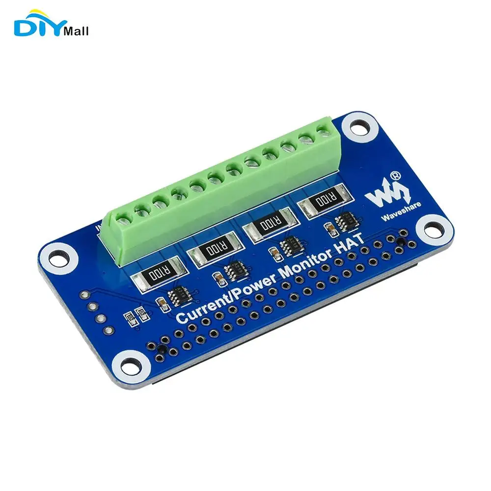 

Waveshare 4 Channel 4-ch Current/Voltage/Power Monitor HAT for Raspberry Pi, I2C/SMBus