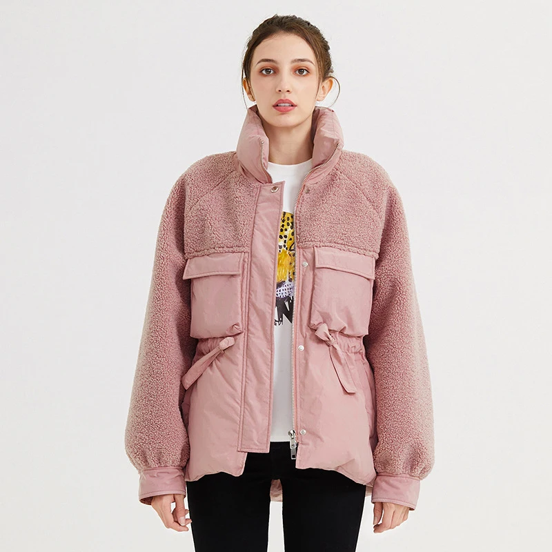  2019 Newly Winter Down Jacket Stand Collar Casual Loose Warm Puffer Coat 90% White Duck Down Jacket