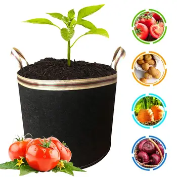 

2020 Potato Tomato Strawberry Grow Bags Thickened Felt Growing Bags Garden Flower Planter With Handles Growth Bag Seedling Pot