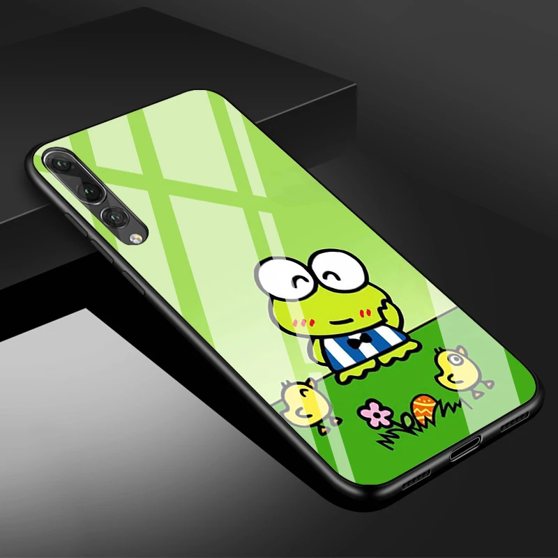 cute huawei phone cases Keroppi Kính Cường Lực Điện Thoại Ốp Lưng Cho Huawei P20 P30 P40 P40 Lite Pro Psmart Giao Phối 20 30 Bao Vỏ phone case for huawei