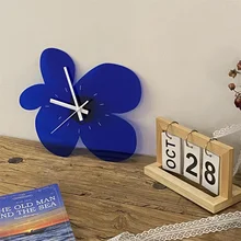3D Acrylic Wall Clock Flower Clock Modern Design Nordic Brief Living Room Diy Klein Blue Orange Modern Clock Art Watch Home Deco