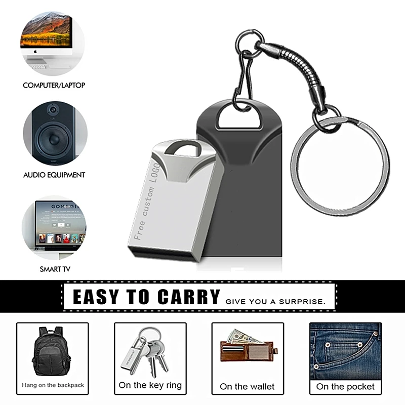Pendrive 128 Гб супер компактный флеш-накопитель 64 usb-флэш, совместимо с ПК и смартфоном флеш-накопитель 32 ГБ флэш-накопитель 16 Гб черный Usb флешки 8 ГБ Бесплатный Пользовательский логотип