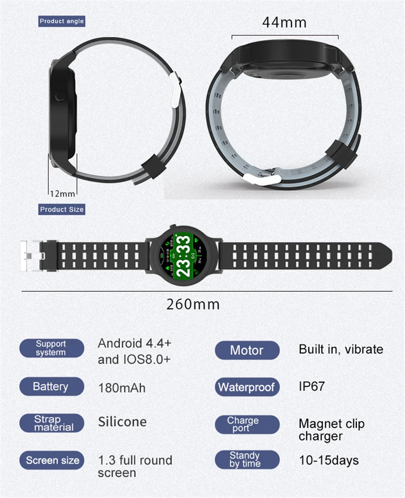 B5 Bluetooth Смарт часы 1,3" полный дисплей сердечного ритма кровяное давление крови кислород здоровье Шагомер Спорт Фитнес браслет