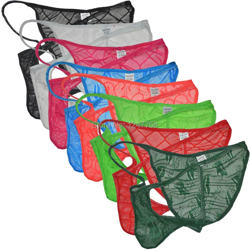 

Men Transparent Low-waist Briefs See-through Jacquard Sexy Men Underwear Lace Bikini Briefs Ropa Interior Masculina