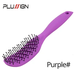 Curly Hair Styling & Scalp Massager Brush - Anti - Static Detangling & Drying Brush with Curved Vent Design (Purple 1pcs)