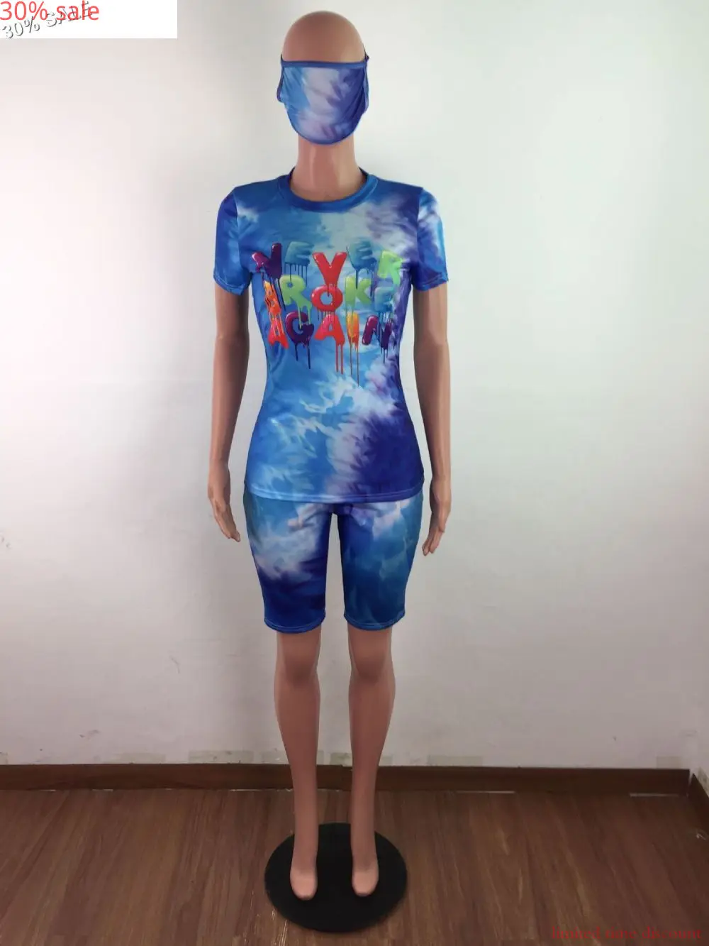 Распродажа 30% Женский комплект из 2 предметов с принтом Tye Dye + футболка топы и