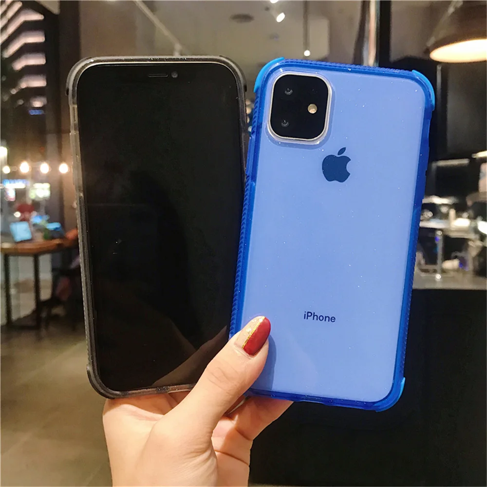 N1986N чехол для телефона для iPhone 11 11 Pro Max X XR XS Max 6 6s 7 8 Plus роскошный блестящий яркий противоударный прозрачный мягкий ТПУ