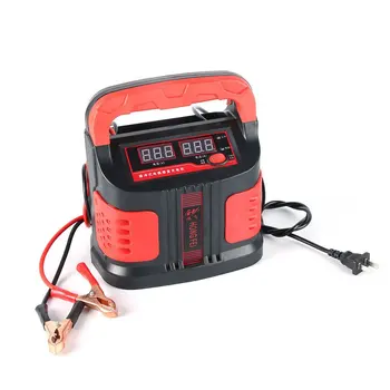

Handheld Car Battery Charger Dual LED Display Automatic Pulse Repair Type Smart Fast Charging Machine for Cars Trucks red&black