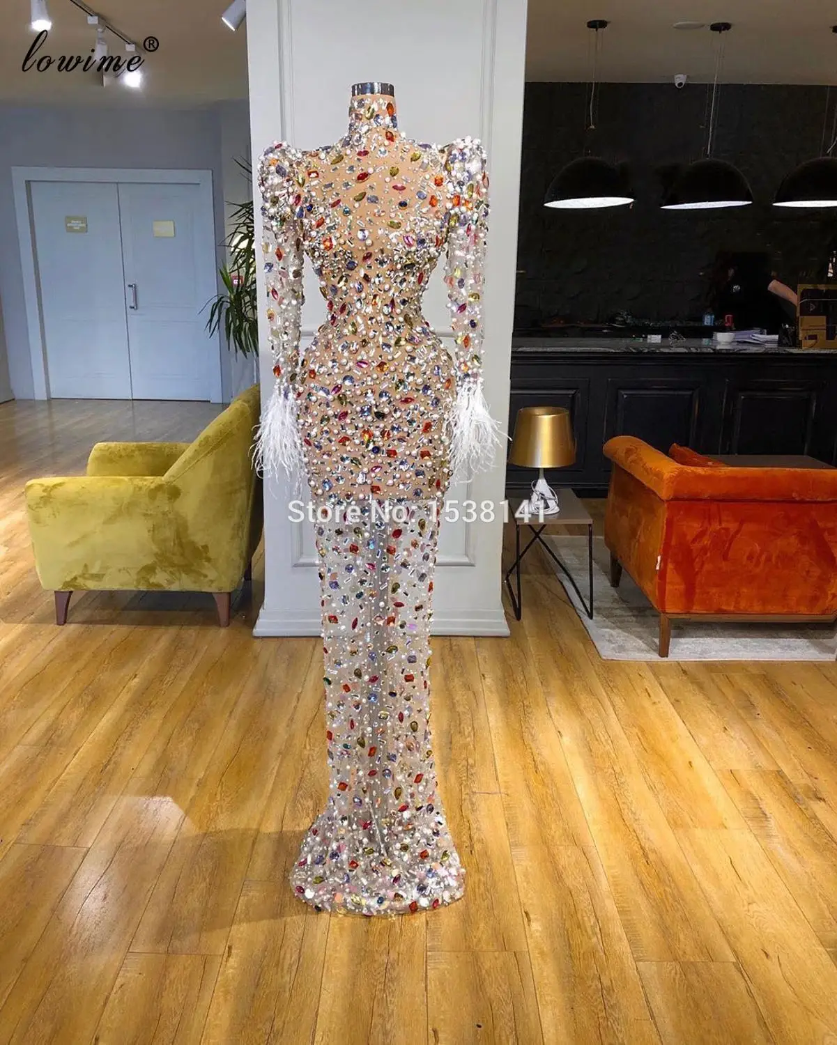 2020 Высокая мода Bling мульти Цвет Вечерние платья Длинные Кристаллы для выпускного