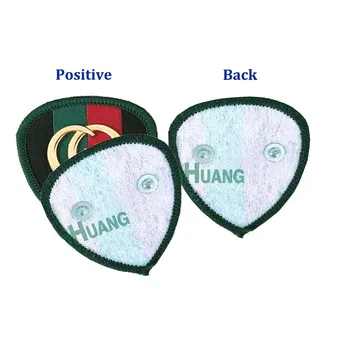 

20pcs / Lot Black Green Red Woven Label With Metal Alloy Logo Jeans/Jacket Leather Patches Free Shipping