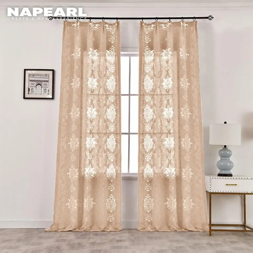 Napearl European Luxury Design Gray Coffee Kitchen 3d Multicolored Nice Semi Blackout Jacuqard Curtains For The Living Room Curtains For Curtains For Living Roomcurtain Design Aliexpress