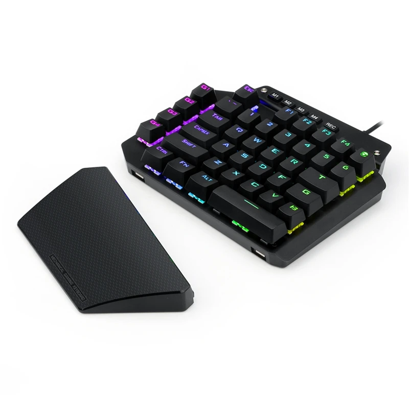 ALANGDUO Механическая игровая клавиатура с одной рукой портативная RGB светодиодная