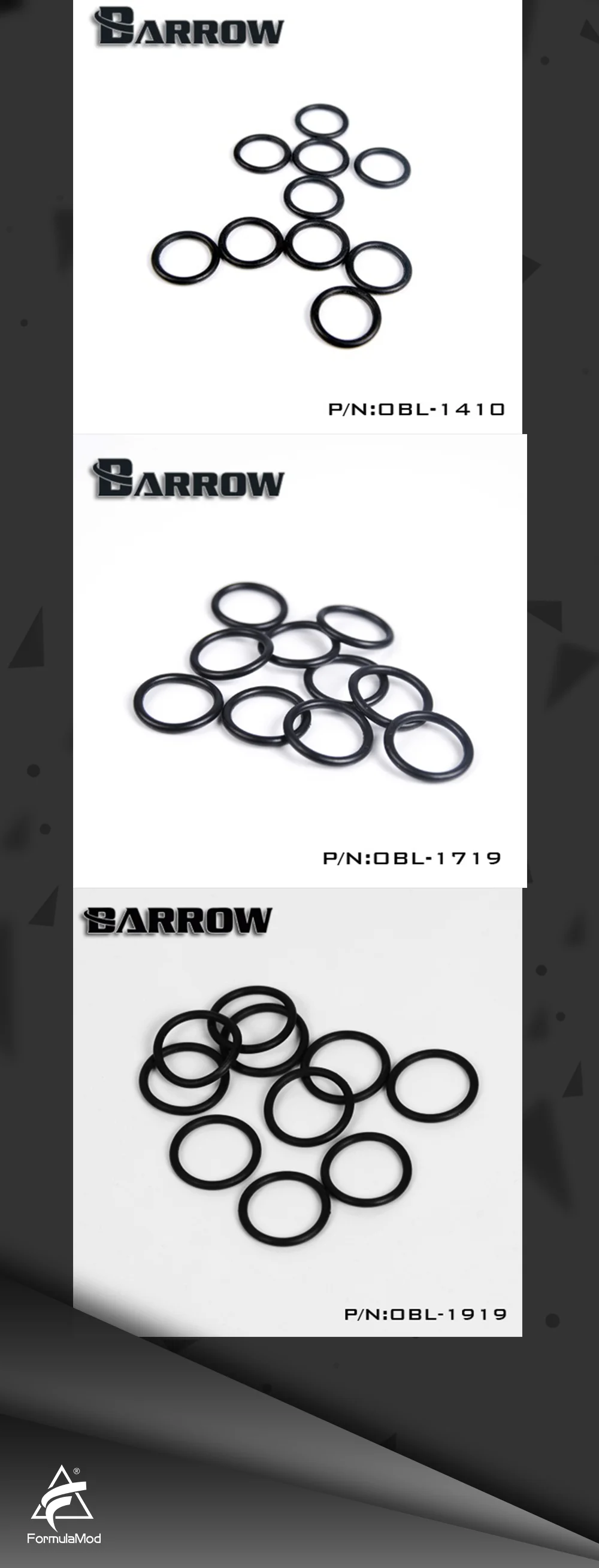 Barrow OBL/OG, Silicone O-rings, For G1/4 Interface, For OD14/16mm Fittings, Water Cooling Practical Accessories  
