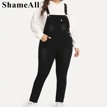 

Women Plus Size Suspender Jeans Trousers 4XL 5XL Stretch Denim Romper and Jumpsuits Streetwear Outfit Overalls Mom Jean
