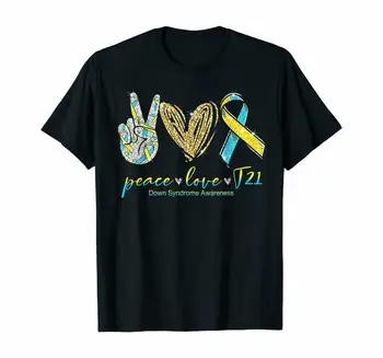 

Peace Love Cure Down Syndrome Awareness TShirt