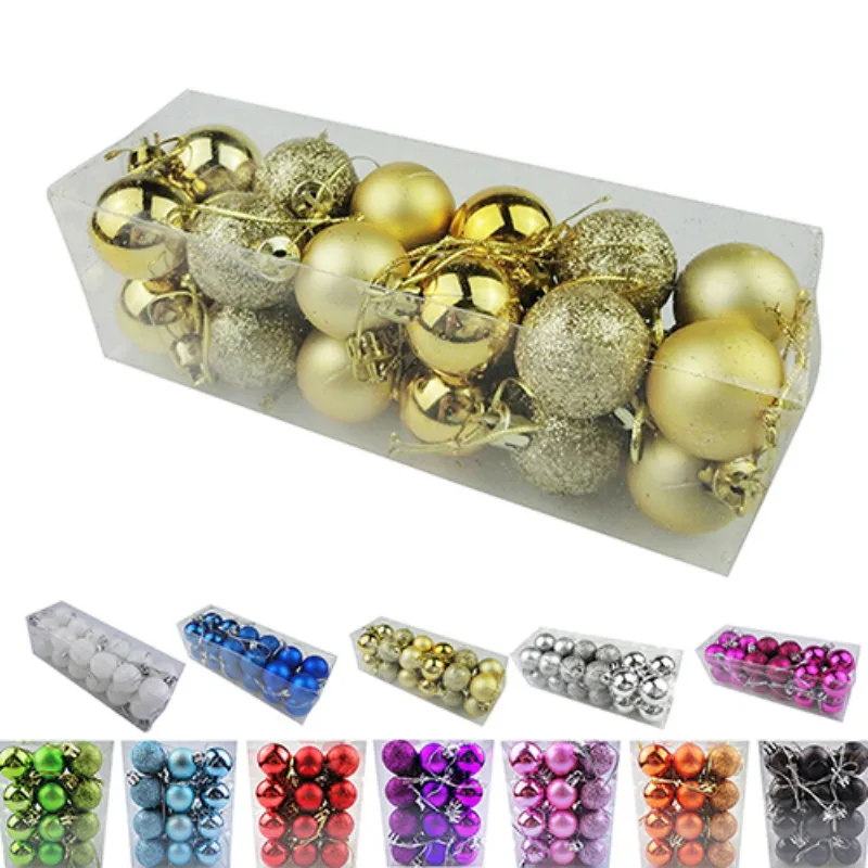 

New Christmas Tree Decor Ball 30cm Bauble Hanging Xmas Party Ornament Decorations for Home Christmas Decorations 24pcs/lot 2020