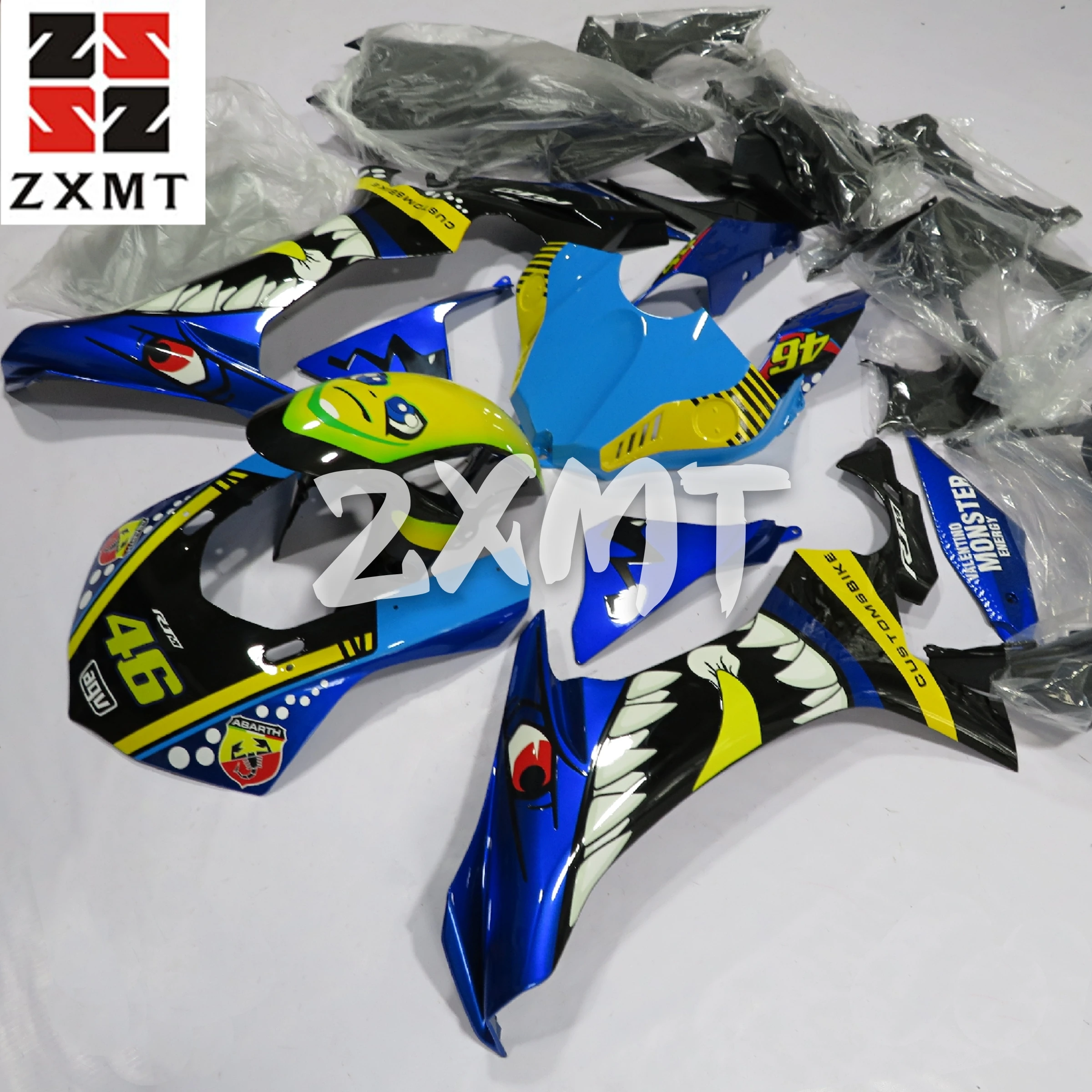 

ZXMT Motorcycle Panel Fairing Bodywork Complete Full Set Fit For YZF R1 2015-2017 15 16 17 Blue Shark 46 Fish