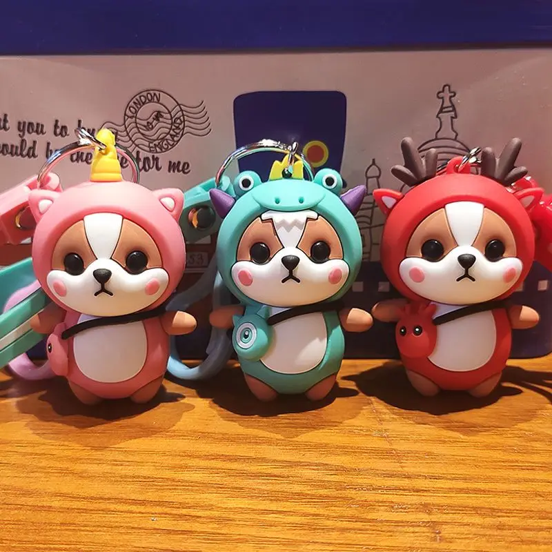 Новинка 2020 Милые силиконовые брелки с рисунком Сиба ину милые изображением корги